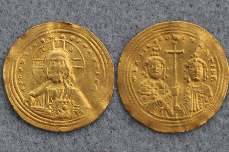 В Норвегии найдена очень редкая византийская золотая монета с «лицом Иисуса»